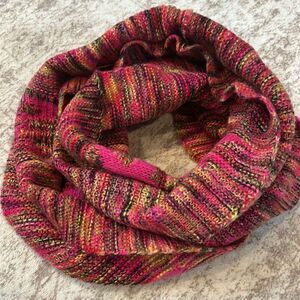 Betsey Johnson Pink and Multicolor Knit infinity scarf with stars new with tags